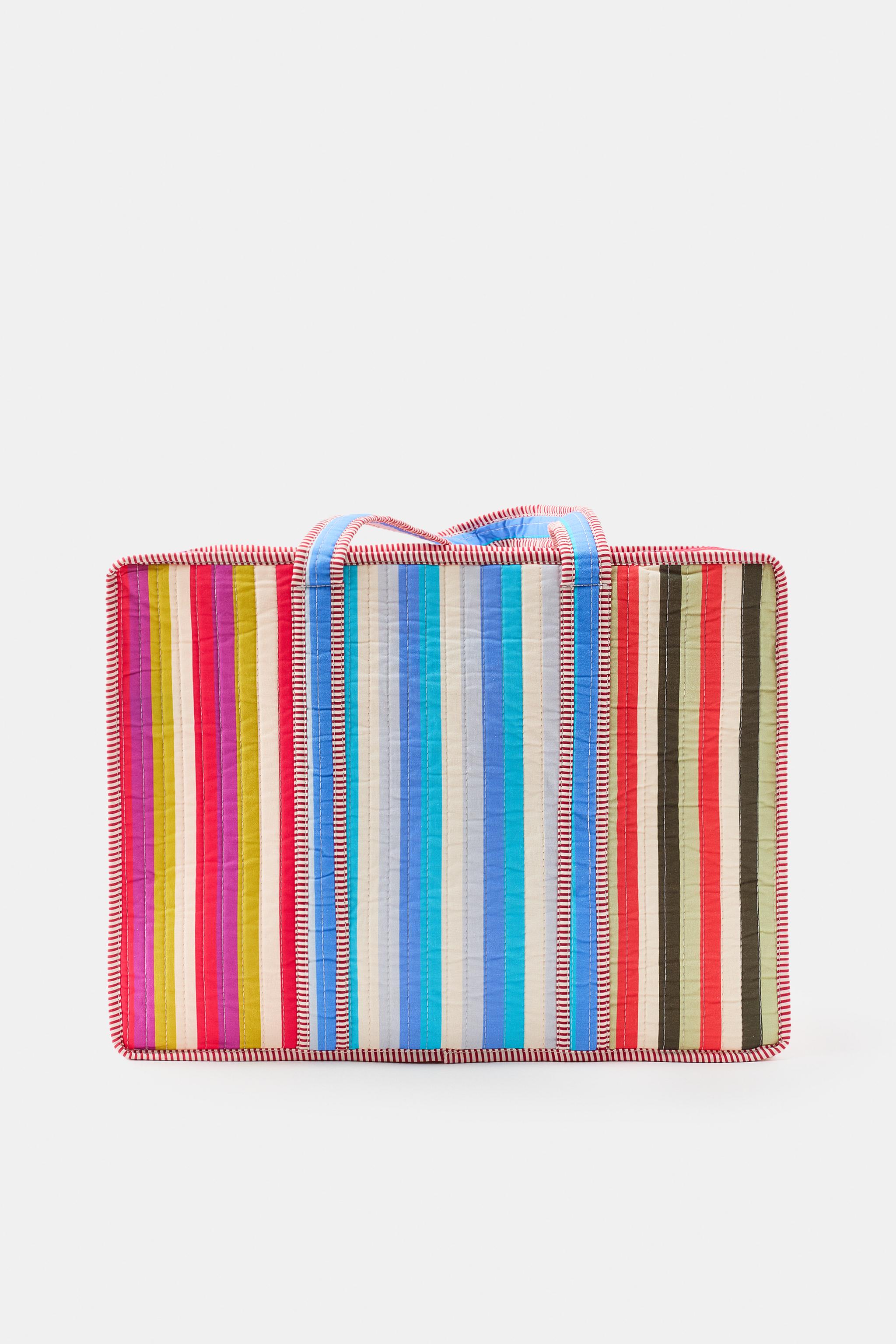SAC REMBOURRÉ RAYURES FLEURS